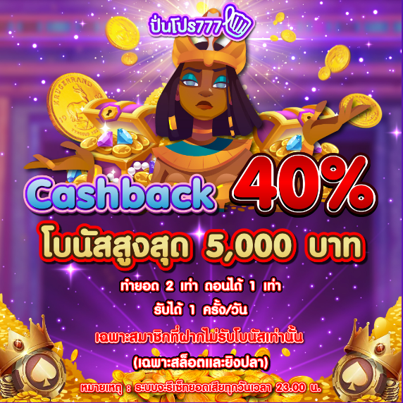 Cashback 40% PunPro777